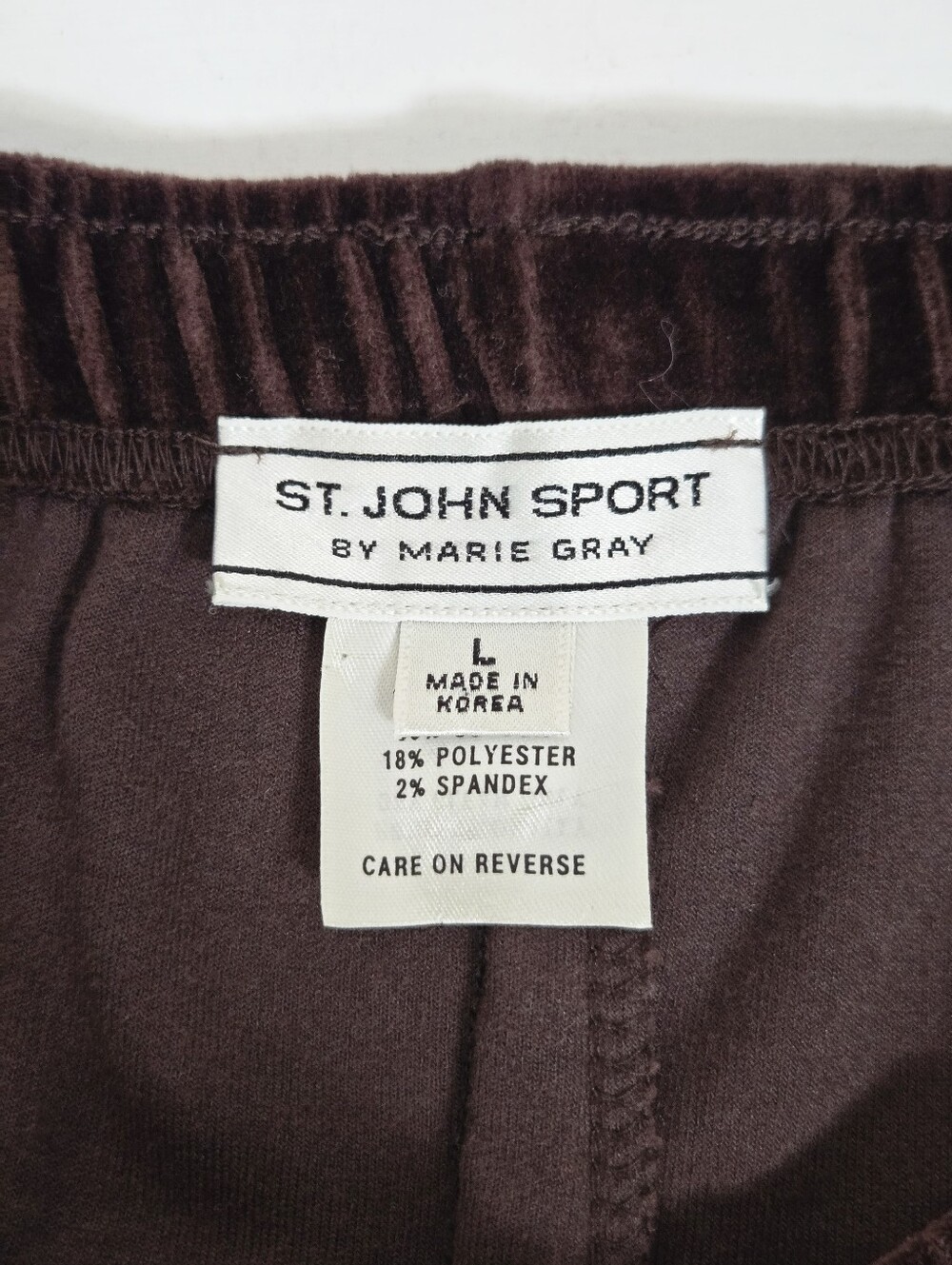 St. John Sport Brown Velour Y2K Wide-Leg Sweatpants, Size XL ~ EUC - Picture 10 of 12